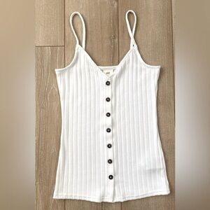 Ribbed Button Down Tank